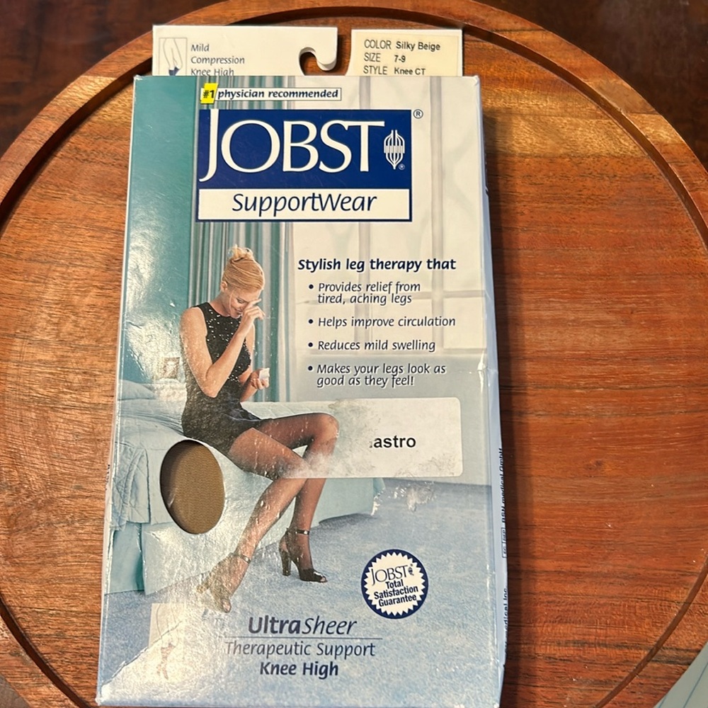 Jobst SupportWear Ultra Sheer Therapeutic Support Knee High Silky Beige 7-9 New